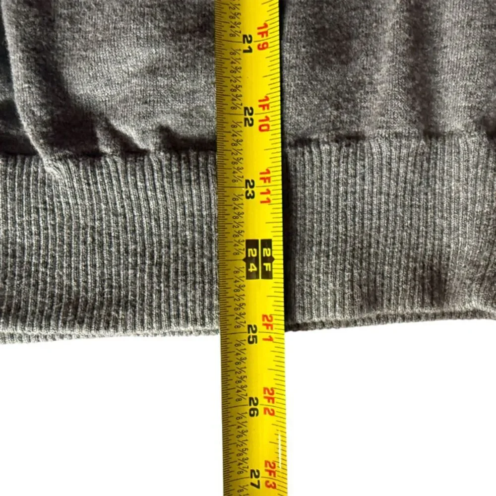 Stock Gray Retro Button Front Cardigan Sweater with pockets Size M